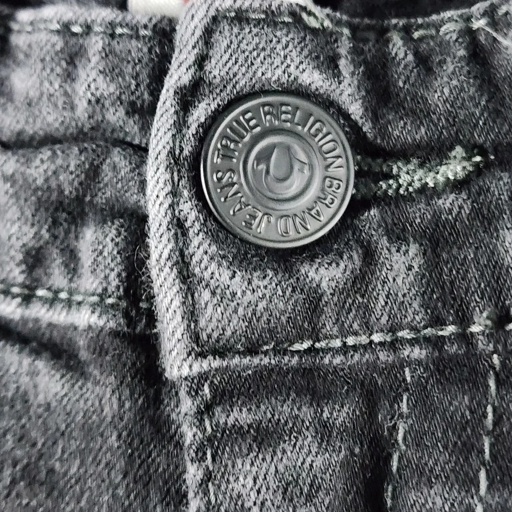 True Religion Mens Skinny Moto DK Black Jeans Size 29 Biker Denim